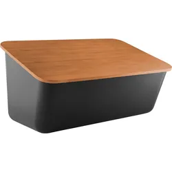 Nordic Kitchen Brotkasten mit Schneidebrett, schwarz