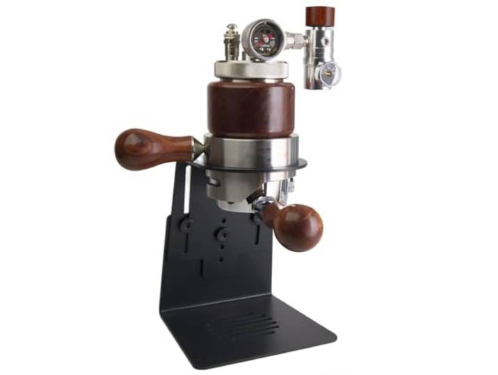 Vituord Pneumatische Espressomaschine, 58 Mm, Manuell Betrieben, Mit Manometer, Überdruckventil Und Holzgriff, Für Zuhause, Büro Und Camping