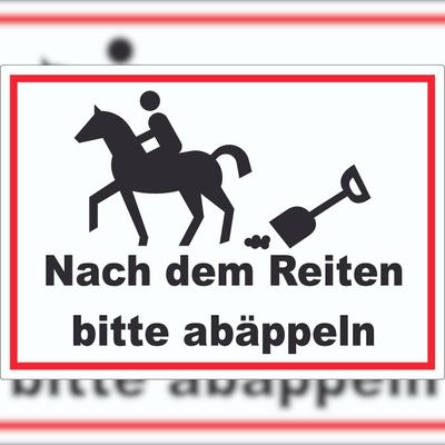HB-Druck Bitte abäppeln Aufkleber Pferde, Reitplatz A5 (148x210mm)