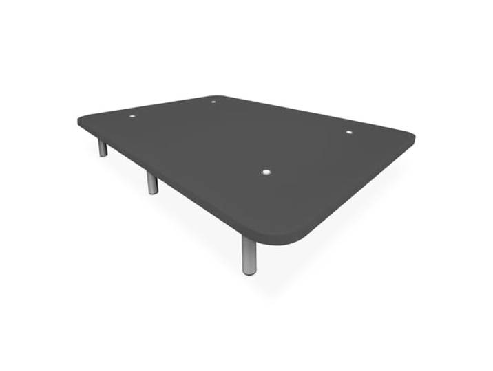 DUÉRMETE ONLINE - Extra Robustes 3D-Polsterbett mit großer Stabilität und 5 Querstangen + 6 Metallfüße mit Gewinde von 25 cm, 90 x 190, Dunkelgrau