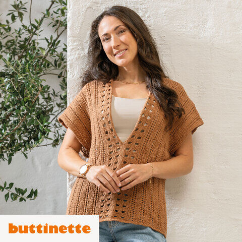 Strickanleitung – Shirt mit Lochmuster-Streifen aus Woll Butt Primo Linda