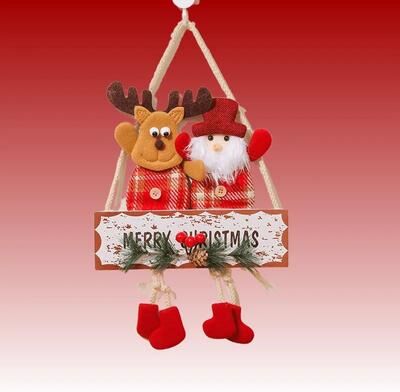 Inspire Select Double Head Christmas Door Hanging Decoration Snowman & Reindeer Holiday Pendant two headed Deer