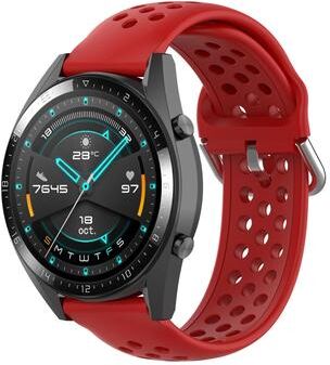 Everyday Crate Huawei Watch GT GT2 22mm Sport Watch Band Soft Silicone Watch Strap With Secure Clasp red
