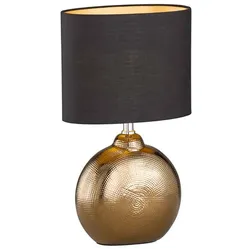 Tischleuchte Beistelllampe Nachttischlampe Bürolampe Bronze Keramik H 39 cm