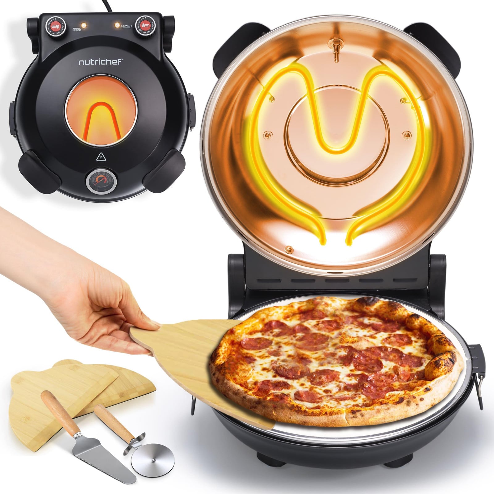 Selius Elektrische Pizzaoven - Compacte Pizzamaker tot 425°C