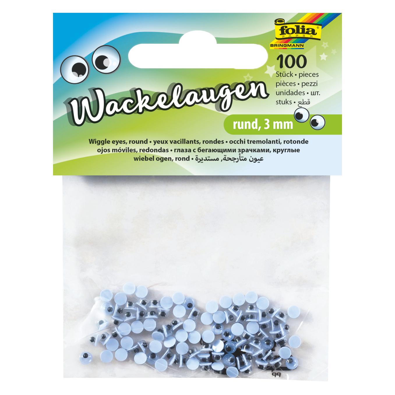 Magni Wackelaugen rund 3mm 100St (nicht selbstklebend) (750003)