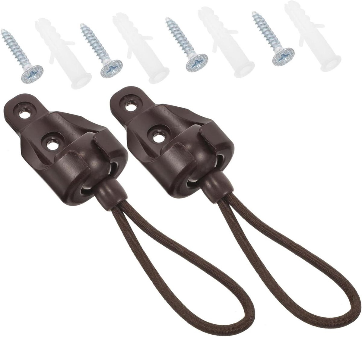 Rolgordijn Bungee Set Donkerbruin - Gordijn Bungee Koord voor Winddichte Houders - 12,5 cm