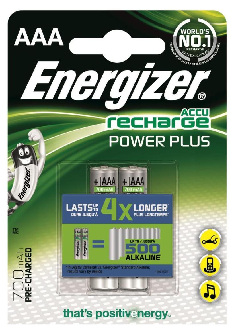 Energizer Akku Recharge AAA HR03 Micro 700mAh 2 stuks