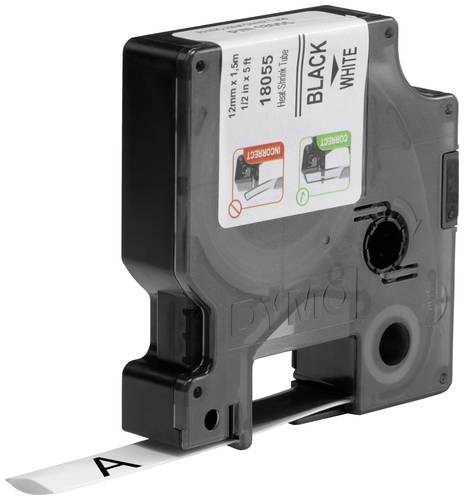 DYMO IND RHINO 18055 Polyolefin Bandfarbe: Weiß Schriftfarbe:Schwarz 12mm 1.5m