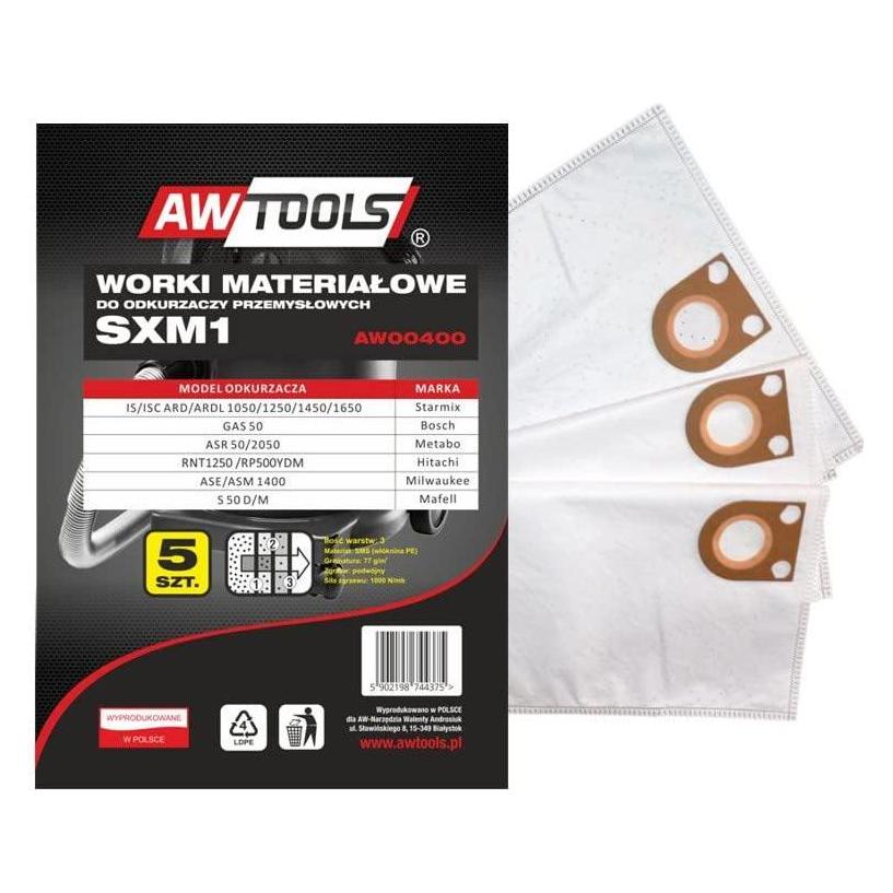 Awtools Worek do odkurzacza z mikrowÅ'okiny SXM1 Gas 50/STARMIX 5szt. (AW00400) (5x) (AW00400)