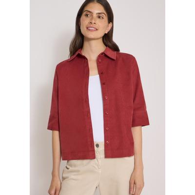 Hemdbluse CECIL, Damen, Gr. L (42), rot (russet rot), Web, 100% Baumwolle, unifarben, klassisch normal, V-Ausschnitt, normaler Saum, Blusen Hemdbluse, in Unifarbe