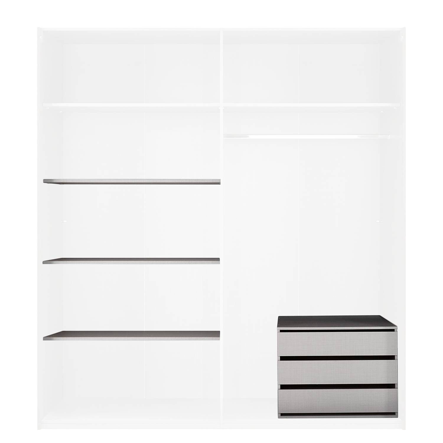 home24 Set accessoires voor kledingkasten 180cm grijs classic