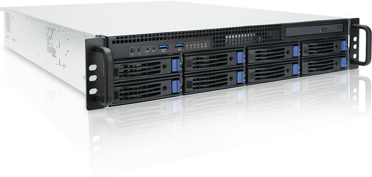 Ernitec 2U 8-Bay Rack Server, Core Ultra 7 265, 32GB, 2x 1TB NVMe, 9560 RAID, IPMI, Dual 800W, Windows 11 Pro (SR-2U78R-HW)