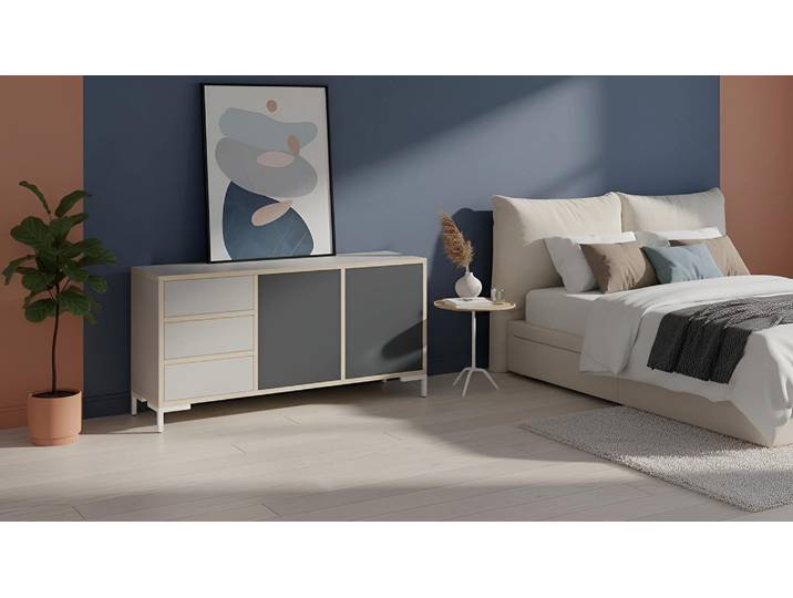 Stylishe Kommode nach Maß Premium Dekore Grau Multiplex Kante