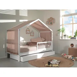 Hausbett FORREST Weiß ca.90x200cm Echtholz, Bettlade
