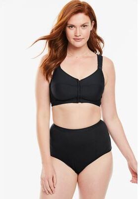 Plus Size Women's Stay Cool Front Close Wireless Posture Bra by Comfort Choice in Black (Size 52 B)