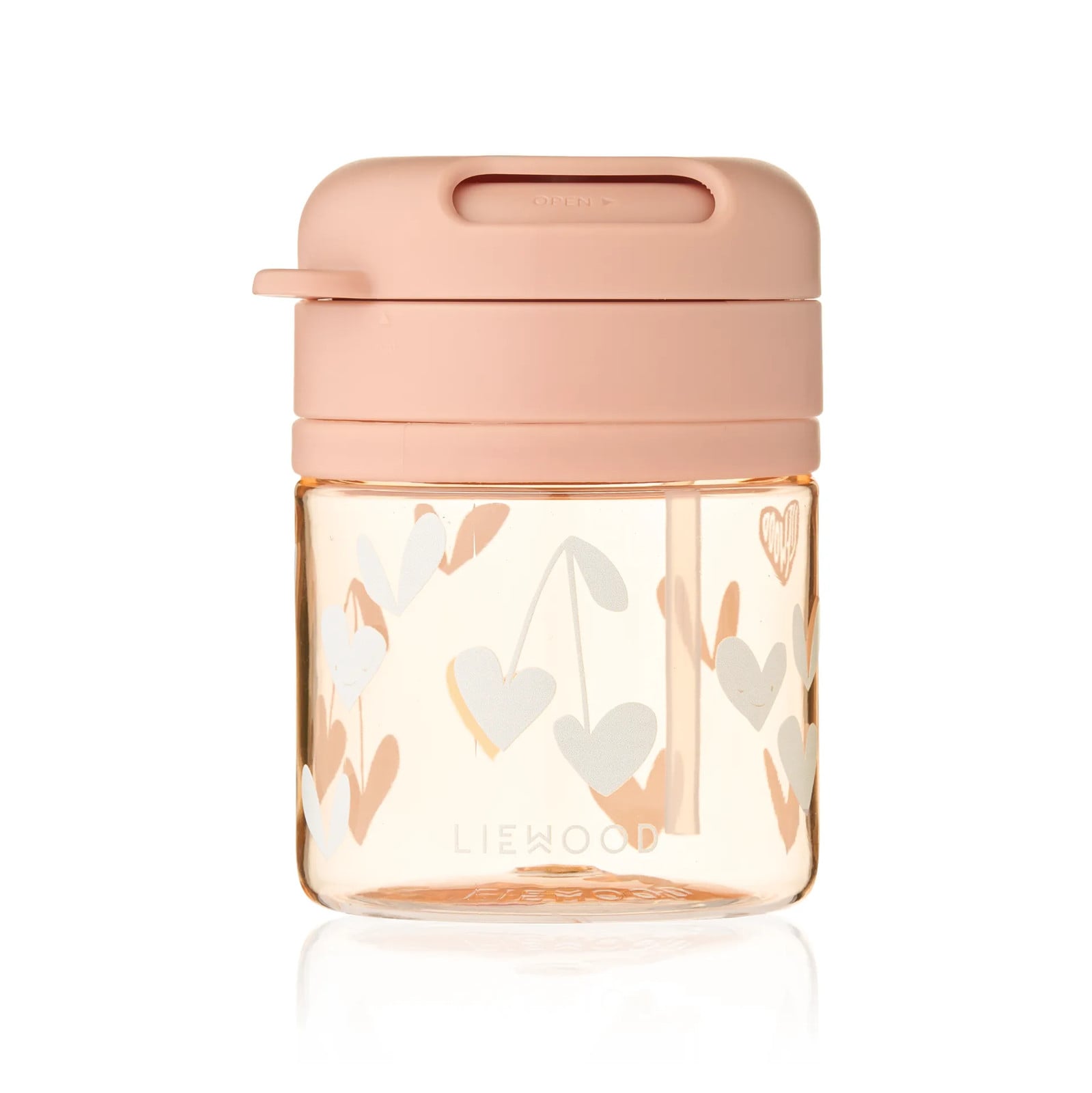 Liewood Pavia mok met rietje Sweethearts-pale tuscany, 28 cl
