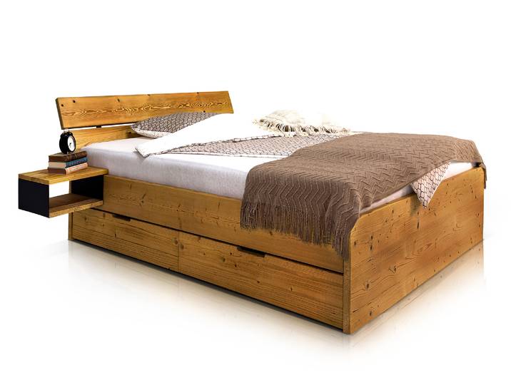 CHICO Stauraumbett mit Kopfteil, Material Massivholz