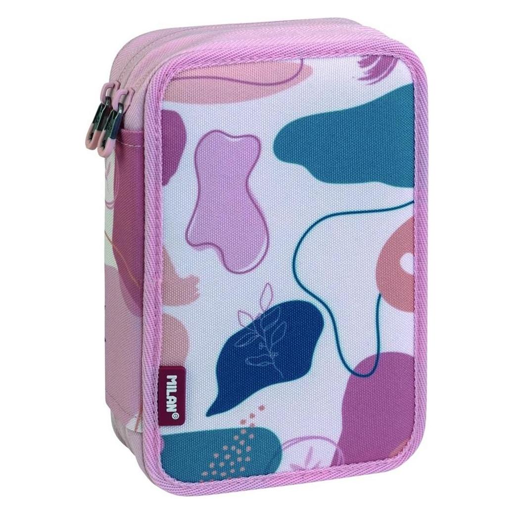 Milan Federmäppchen Federmäppchen 2 Pos. mit Ausrüstung Slow Pink (500624)
