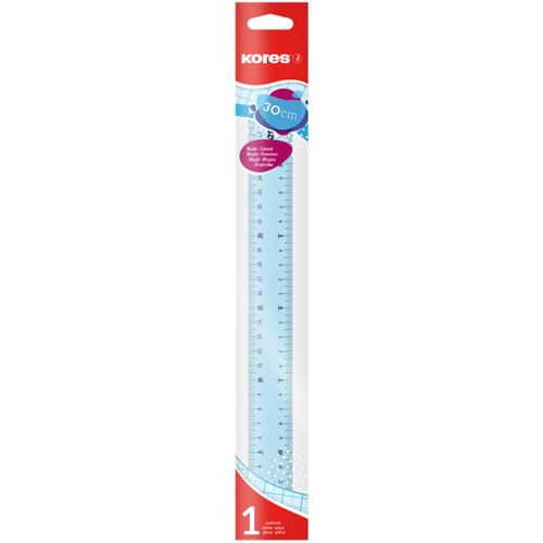 Kores Lineal 30,0 cm, pink, blau