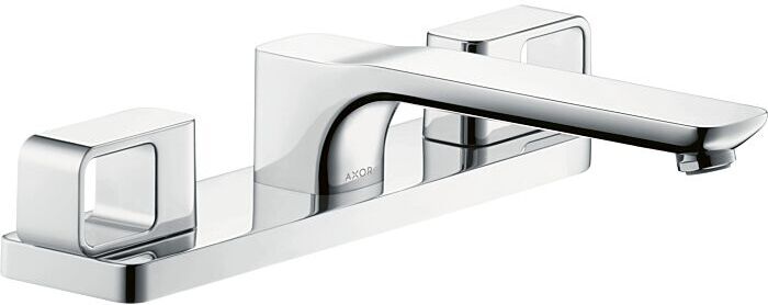 Hansgrohe Fertigmontageset Axor Urquiola 11436000 für 3-Loch-Wannenarmatur, mit Platte, chrom