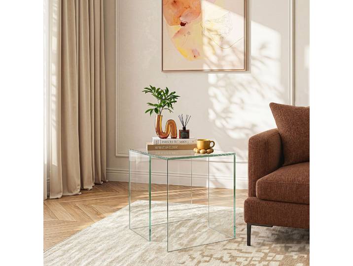 HABITAT - Table d'appoint en verre trempé - Transparent - Design by Céline Mognon Fichet - Alyssa