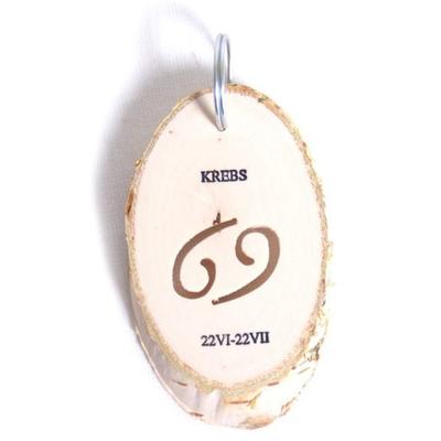small foot 3661 - Sternzeichen Krebs, 1 Stück Anhänger, Holzscheibe, 7x5cm