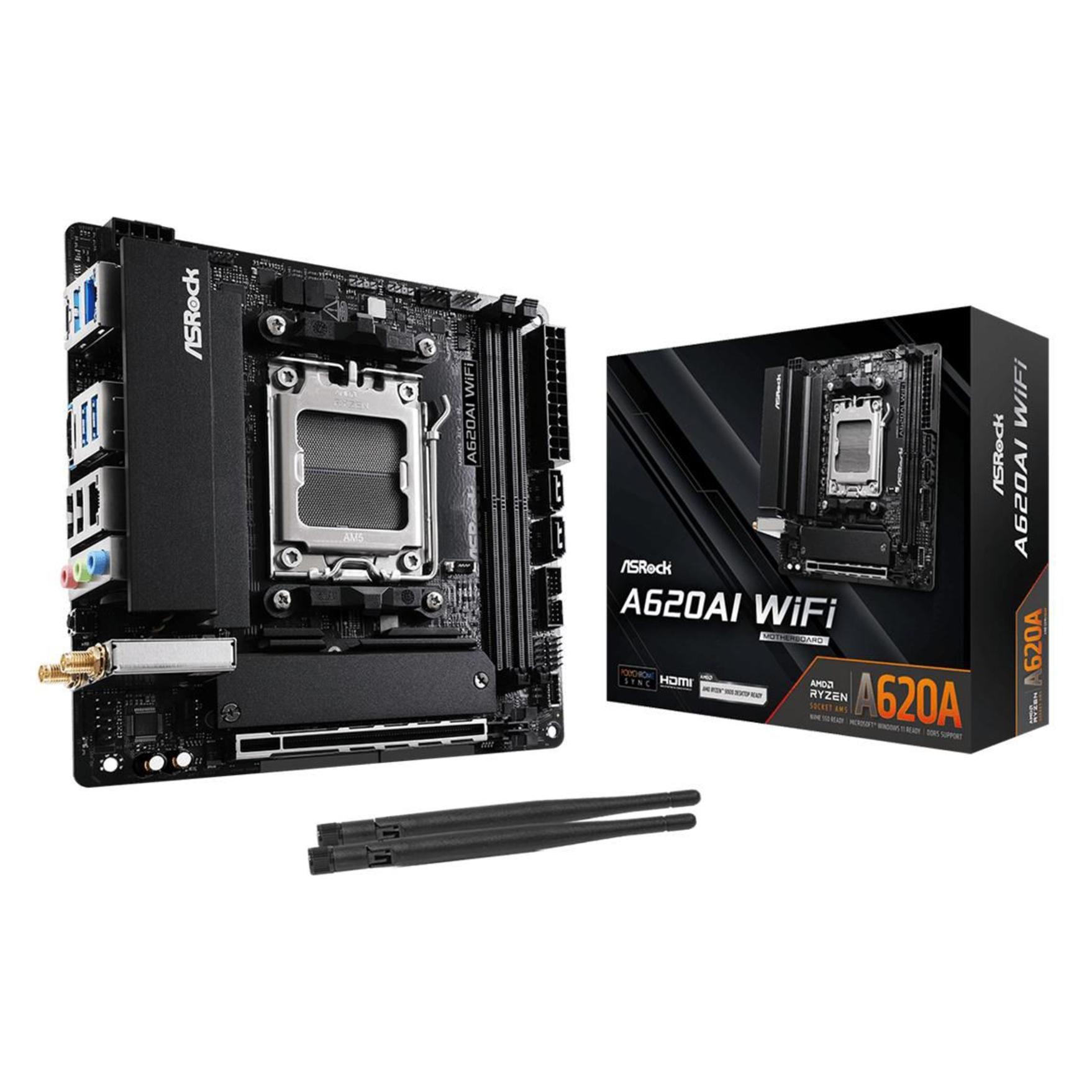 AsRock A620AI WiFi (AM5, AMD A620, Mini-ITX) (90-MXBT50-A0UAYZ)