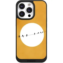 Nivocase Handyhülle für Apple iPhone 13 Pro Hülle NIVOpure Case Schwarz Mond Nacht Vogel (Apple iPhone 13 Pro), Smartphone Hülle, Schwarz