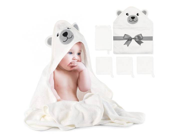Momcozy cadeauset van bamboebadhanddoeken (beertjesprint, 5 stuks)