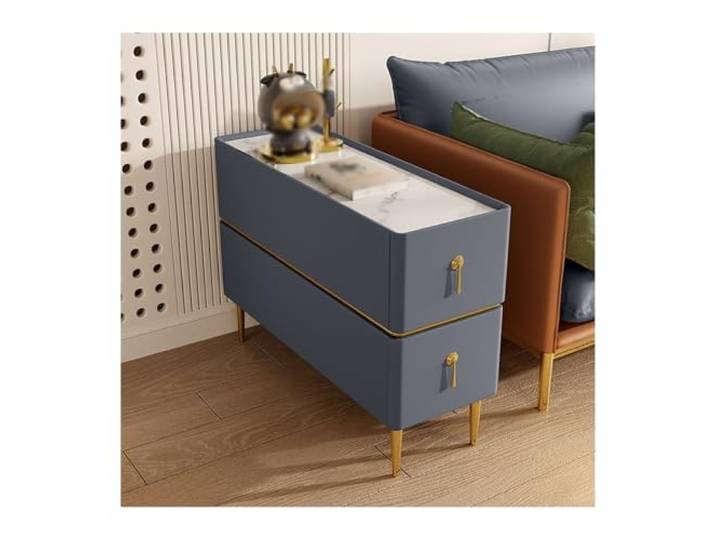 Ecklager Sofa-Sideboard, ultraschmaler kleiner Beistelltisch aus Holz Wohnzimmer-Sandwich-Sideboards aus Leder(D)