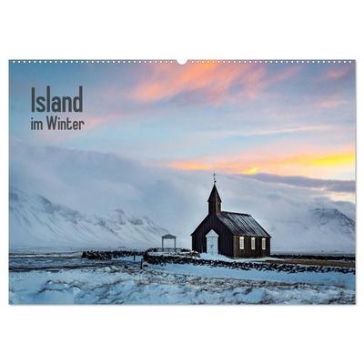 Island im Winter (Wandkalender 2027 DIN A2 quer), CALVENDO Monatskalender