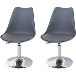 Chefgastro 2er-Set Esszimmerstuhl Oslo | HxBxT 80x48x54cm | Sitzhöhe 42cm | Kunstleder | Dunkelgrau | Stuhl Küchenstuhl