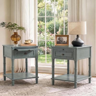 "HULALA HOME Abigail Transitional 26"" Tall 1-Drawer End Table Set of 2"