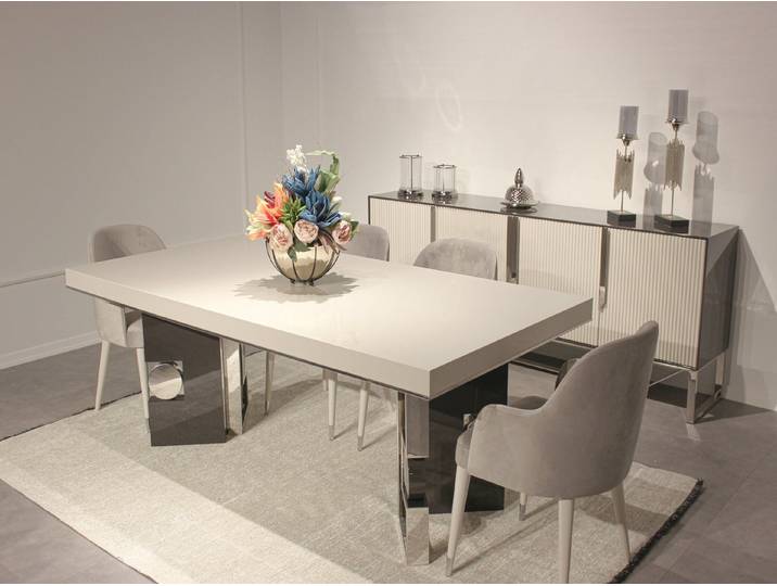 JVmoebel Esstisch Weißer Holztisch mit modernem Design für die Küche