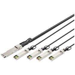 Digitus DN-81321 Glasfaser / SFP+ LWL, Computer Anschlusskabel 1 m Schwarz [1x QSFP+ - 4x SFP+]