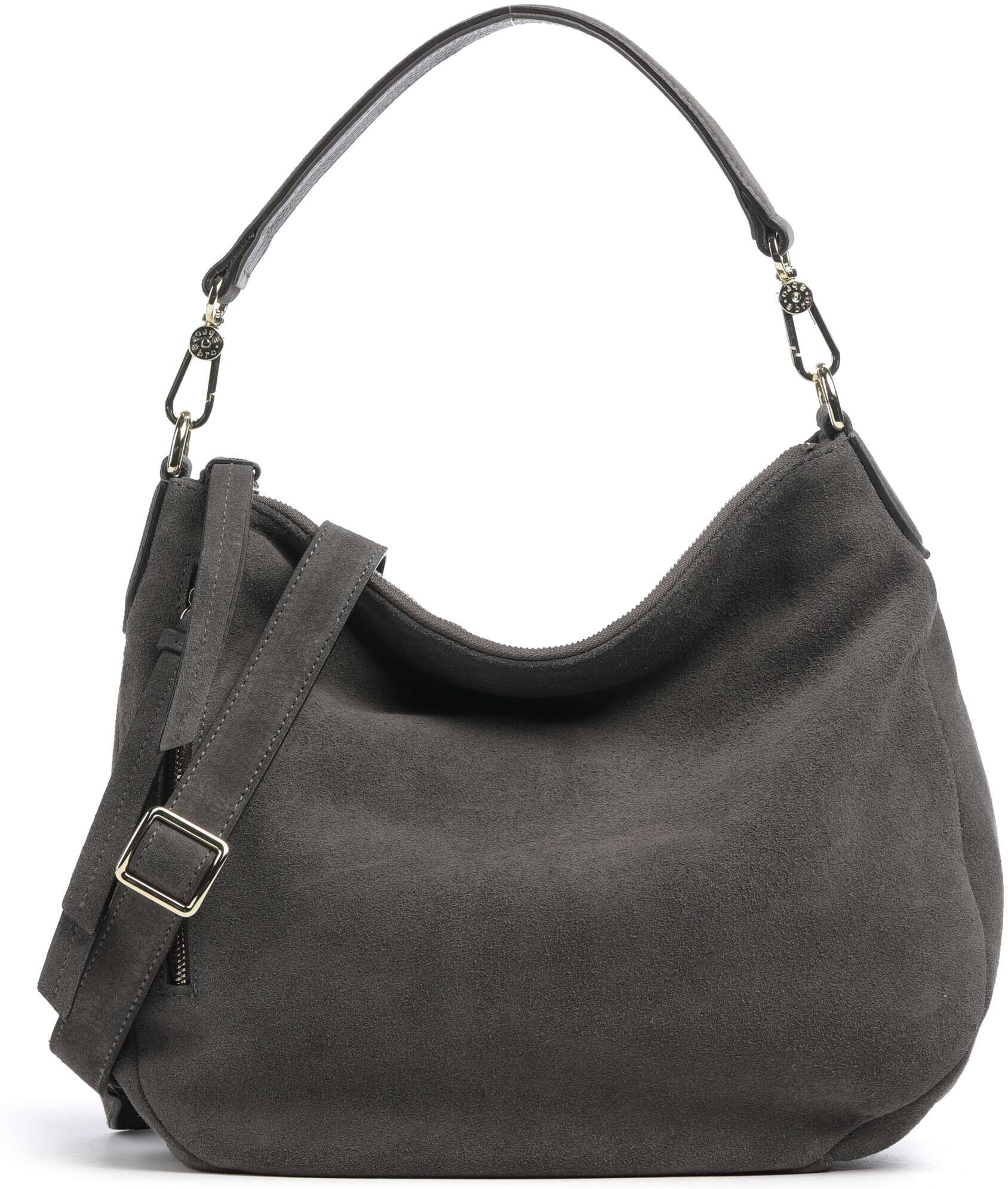 Abro Suede Juna Small Beuteltasche aus Leder, grau