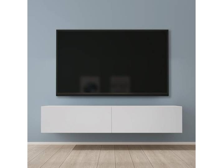 Mai & Mai Fernsehschrank Hängend TV Lowboard hängend mit Gasdruckfedern TV Schrank mit Klappen, viel Stauraum, Wandmontage in Matt Weiß, Breite: 160 cm, Fernsehschrank02