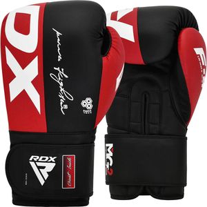 RDX-Sports Boxhandschuhe F4, rot, für Erwachsene, Sparring-Handschuhe aus Kunstleder, mit Klettverschluss, 12oz