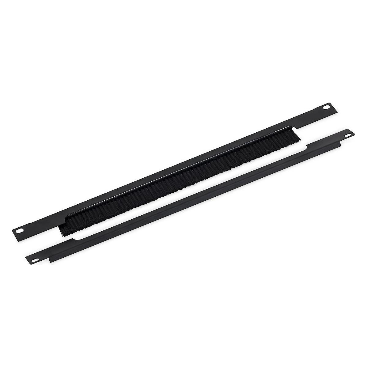 Triton 19"zbh. Kabeldurchführungsplatte mit Bürste 1HE Horizontal geteilt Schwarz (RAB-ZP-X03-A3)