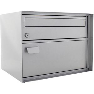 Rottner Paketbriefkasten Edelweiß, T04642, mit Einwurfschlitz, 42 x 32 x 31cm, silber