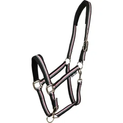 HorseGuard Halfter Striped schwarz rosa gestreift , Größe: Full