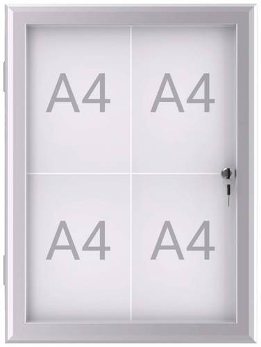 Maul Schaukasten MAULexcite Verwendung für Papierformat: 4 x DIN A4 regengeschützter Außenbereich 6653408 Aluminium Silber 1St.