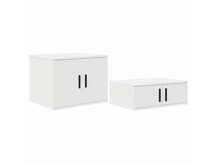 NOUVEAU Commode Chambre - Armoire de rangement 2 pcs - Anti l'humidité - blanc - 127x41x40cm 82192