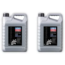 2x Motorbike Fork Oil 10W medium LIQUI MOLY 1606 Motorrad Gabelöl Stoßdämpfer Öl 5L