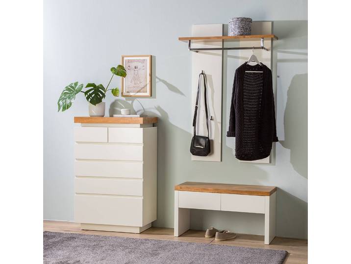 Commode II 73 x 113 x 40cm Blanc/Imitation chêne/Blanc