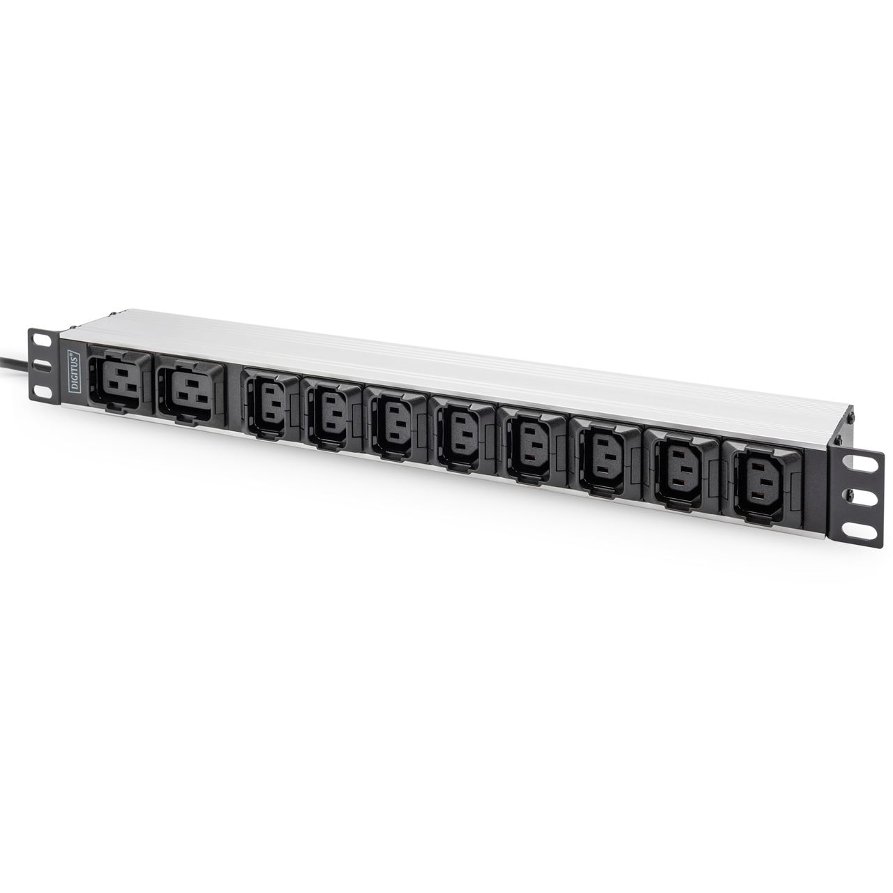 2.00m Digitus IEC 19" Steckdosenleiste Rackmount aluminium/schwarz 10 (DN-95427)