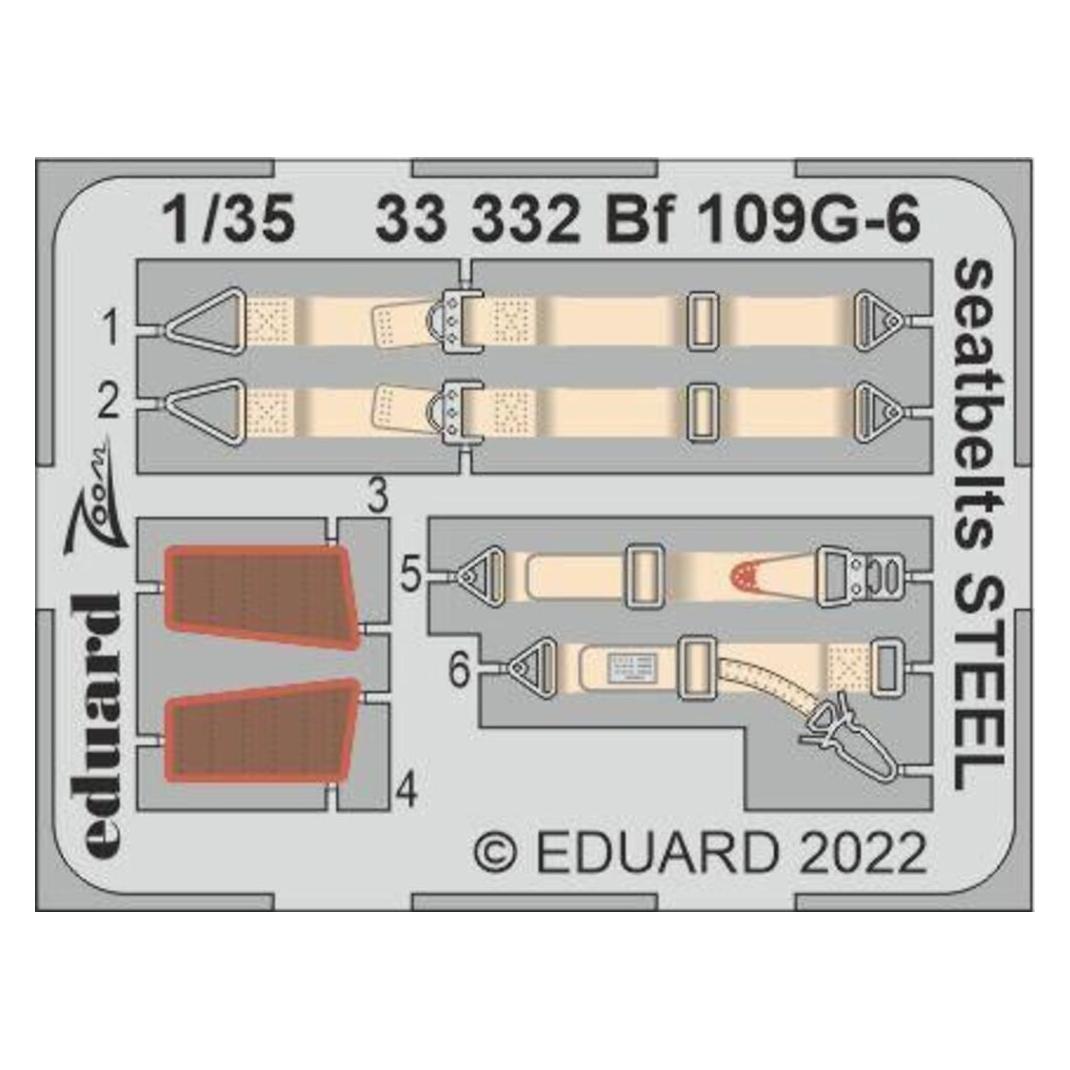 Eduard Bf 109G-6 seatbelts STEEL (33332)
