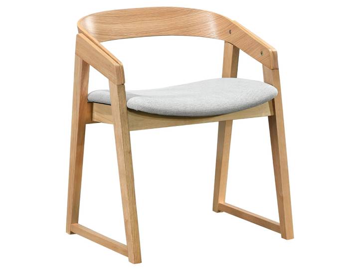 Holzstuhl für das Esszimmer Saloss, natürliche Eiche/hellgrau