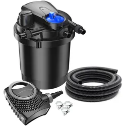 SunSun, Brunnen + Gartenteich, CPA-2500 SET bis 6000l 11W UVC NEO3800 Pumpe Schlauch Teichfilterset